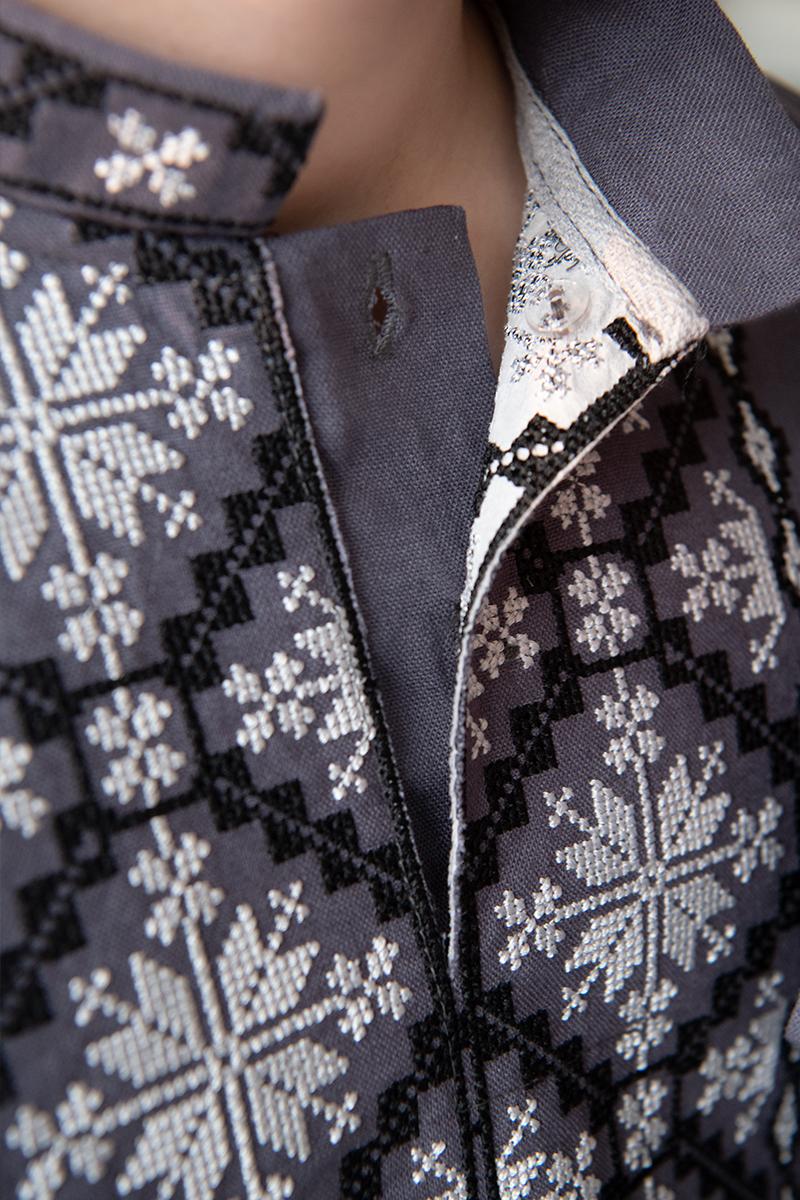 Вишиванка для хлопчиків, темно-сіра 210523193-044