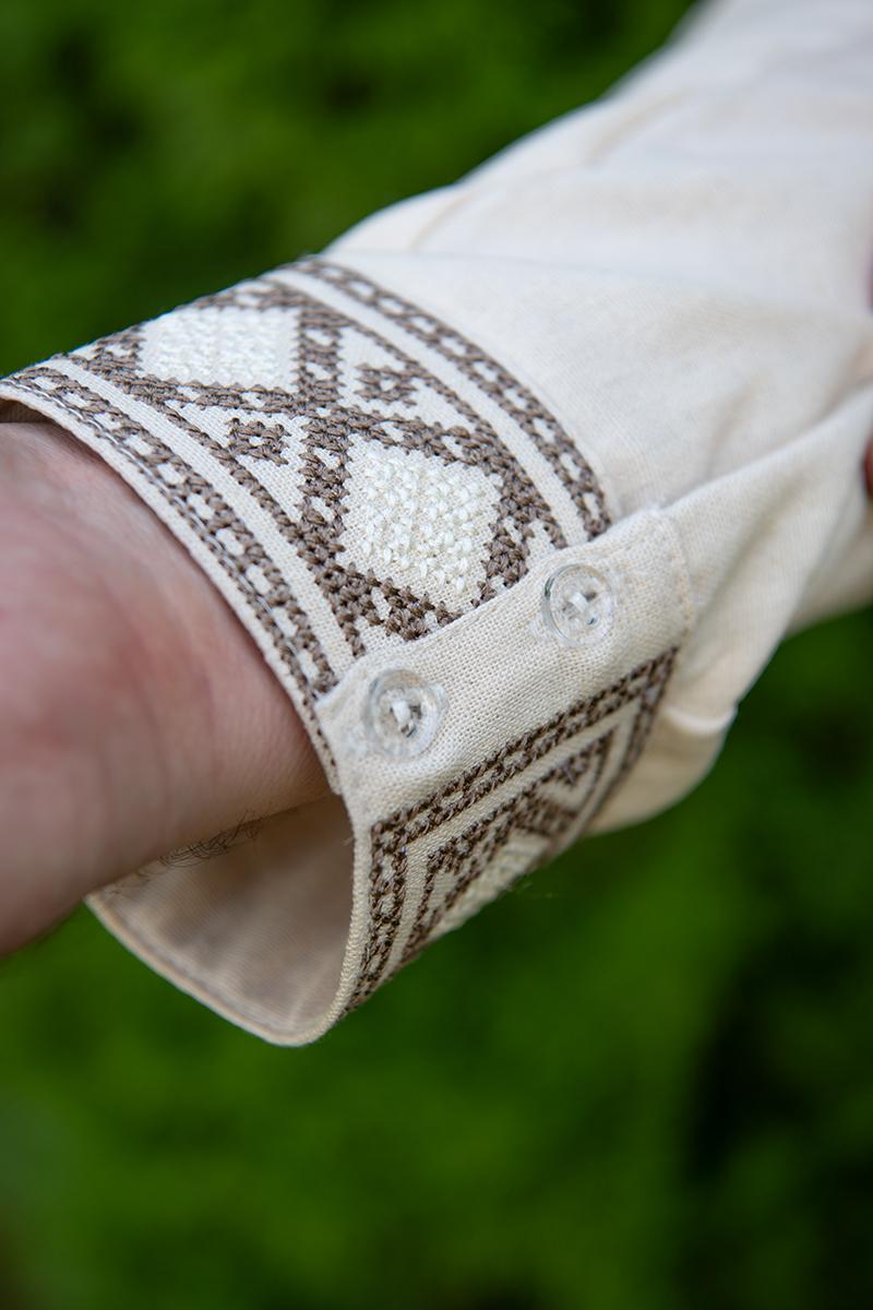 Вышиванка мужская, светло-бежевая 470143193-045