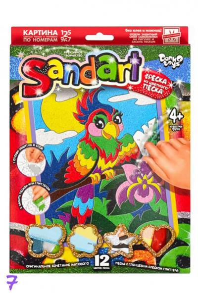 Набор фреска из песка, ПОПУГАЙ 859551600-007