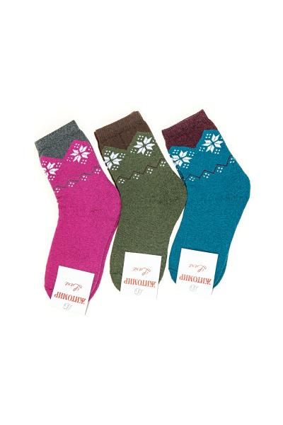 Носки женские высокие на махре, хаки 600777-022