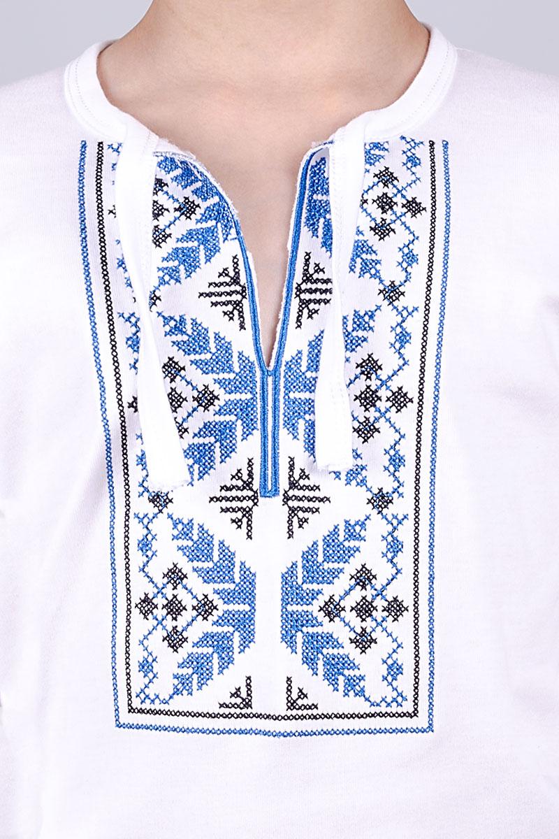 Вышиванка для мальчиков, белая с синей вышивкой 210478303-197
