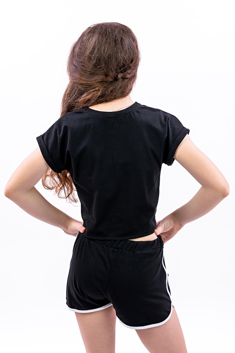 Блуза для девочек подростков, черная 010394111-002