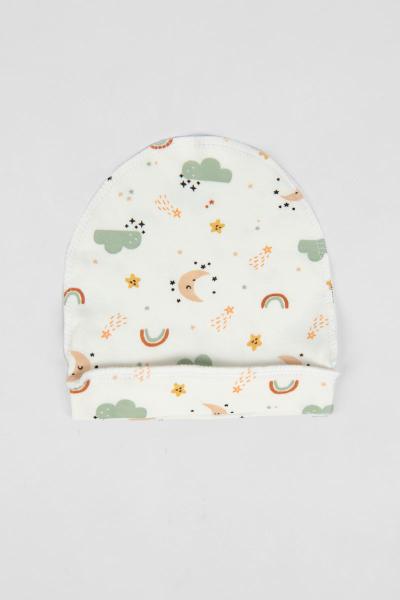 Шапочка для новорожденных, молочная 040104305-100