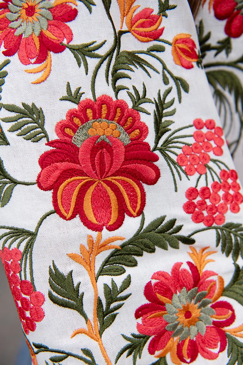 Вишиванка для дівчаток, молочна 010431193-035