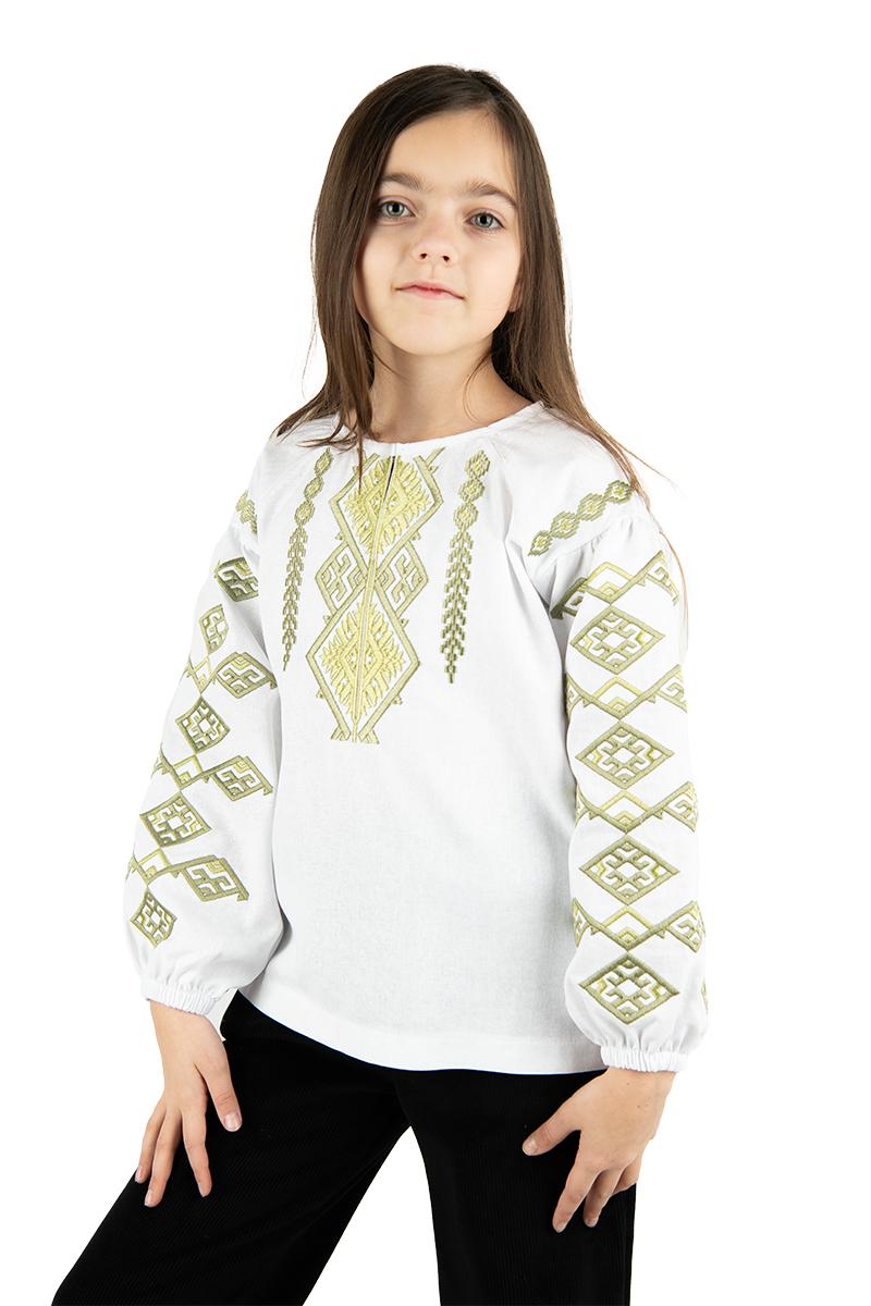 Вышиванка для девочек, белая 010438193-001