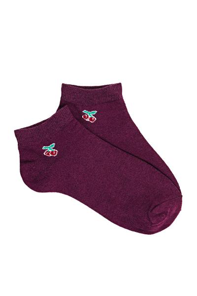 Носки женские укороченные, бордовые 603004026-039