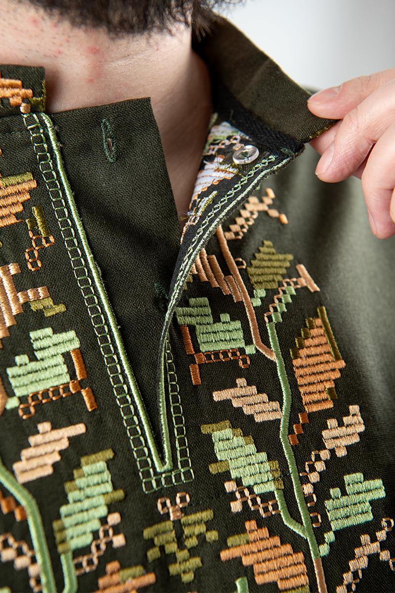 Вишиванка чоловіча, хакі 470101193-022