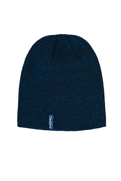 Чоловіча шапка подовжена, темно-синій меланж 041011-302