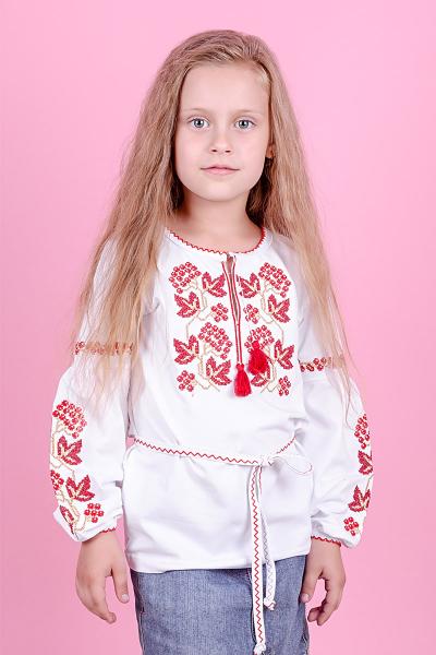 Вишиванка для дівчаток Калина, біла 010383111-001(2)