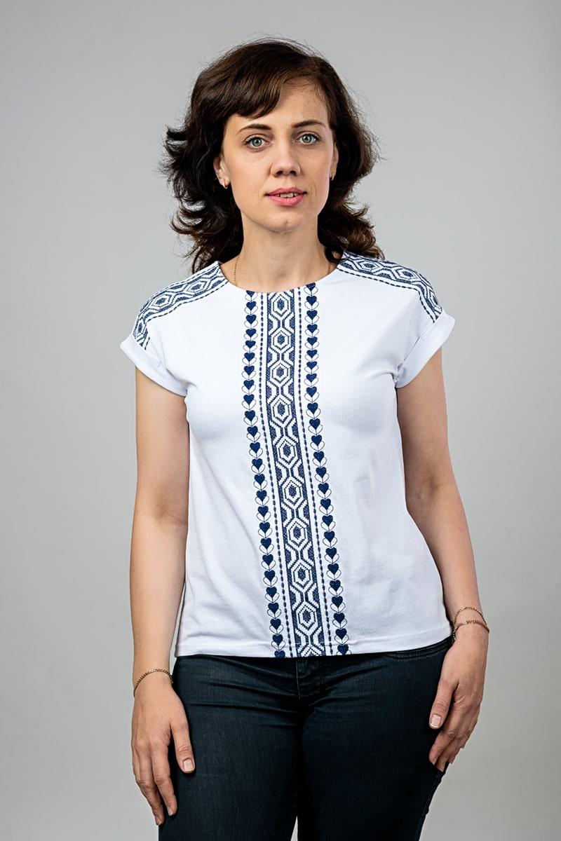 Вышиванка-футболка женская, белая 301004111-001