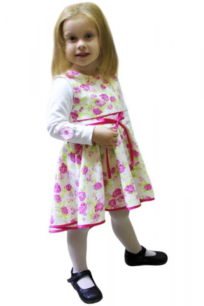 Комплект детский, молочный с розами 080722209-035