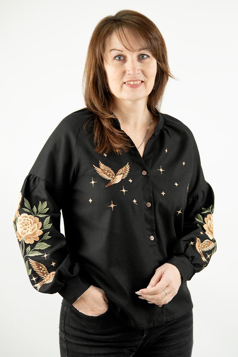 Вишиванка жіноча, чорна 301064193-002