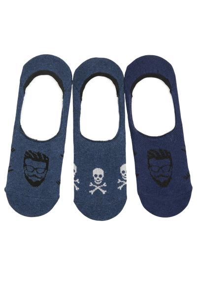 Носки следы мужские Черепа , темно-синие 19260-040