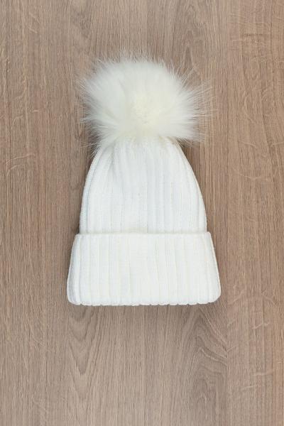 Шапка жіноча зимова, біла 041703330-001