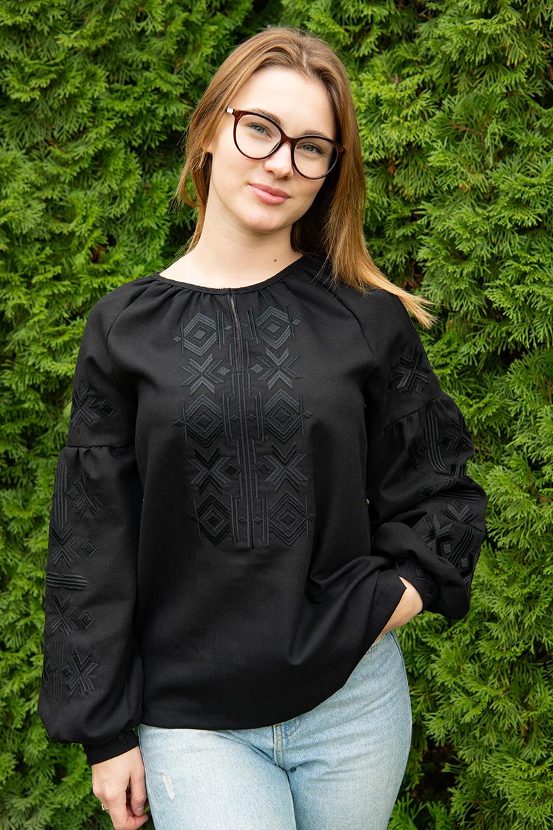 Вишиванка жіноча, чорна 301058193-002