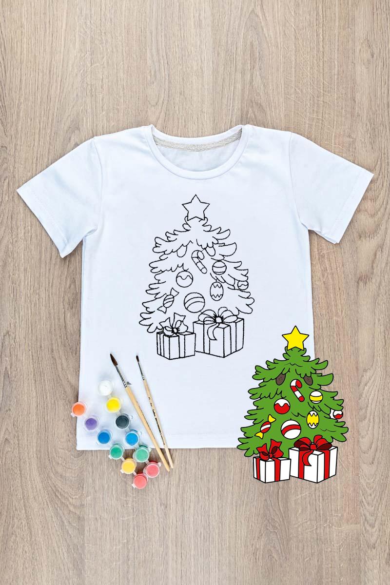 Футболка-розмальовка дитяча Ялинка, 260315111-098