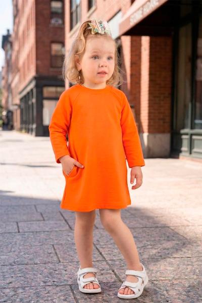 Платье для девочки, оранжевое 100250170-014