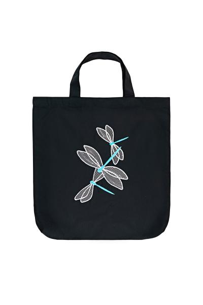 Сумка еко з вишивкою, чорна 800847241-002