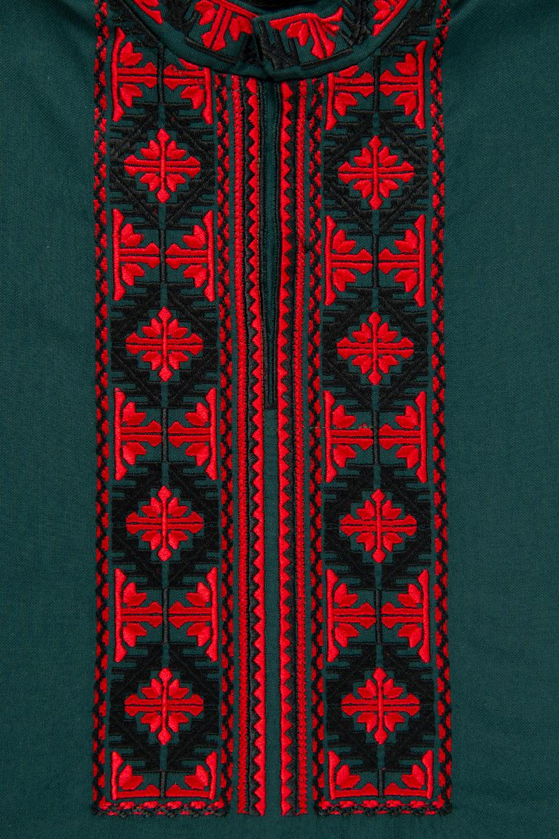 Вышиванка для мальчиков, изумрудная 210524193-047