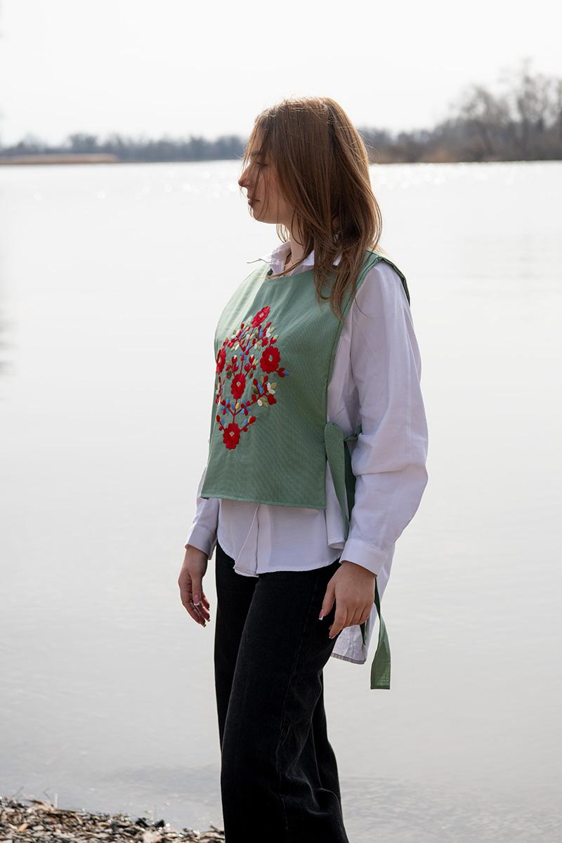 Вишита жилетка, ментолова 400670193-037