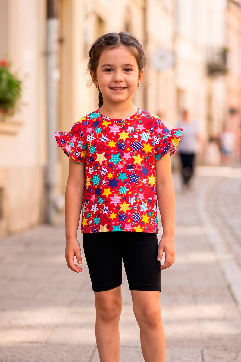 Футболка для дівчинки, червона 260329146-007