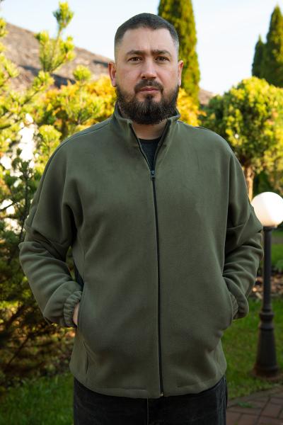 Флисовая кофта мужская, хаки 480924903-022