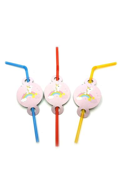 Трубочка коктейльна, Єдиноріг рожевий 9502