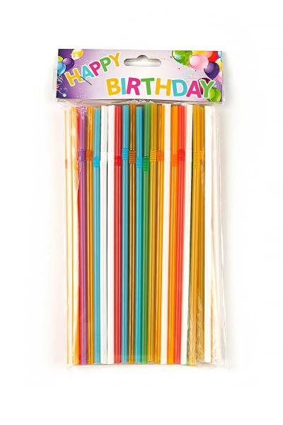 Трубочка коктейльная, разноцветная 9502