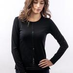 Блуза жіноча зі смугою, чорна 300620111-621