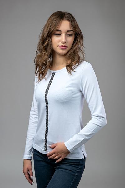 Блуза женская с полосой, белая 300620111-001