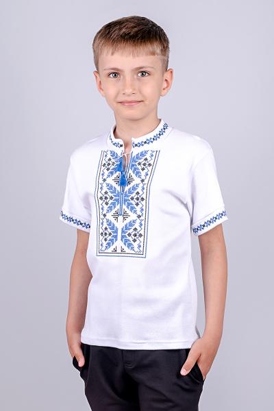 Вышиванка для мальчиков, белая с синей вышивкой 210475303-197
