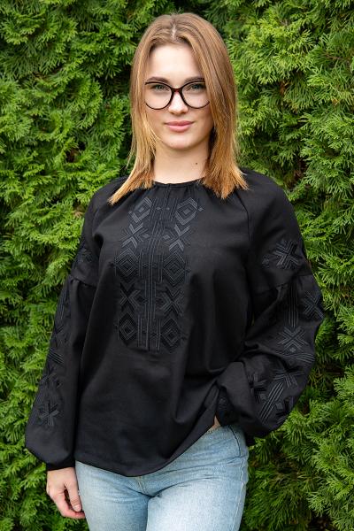 Вишиванка жіноча, чорна 301058193-002