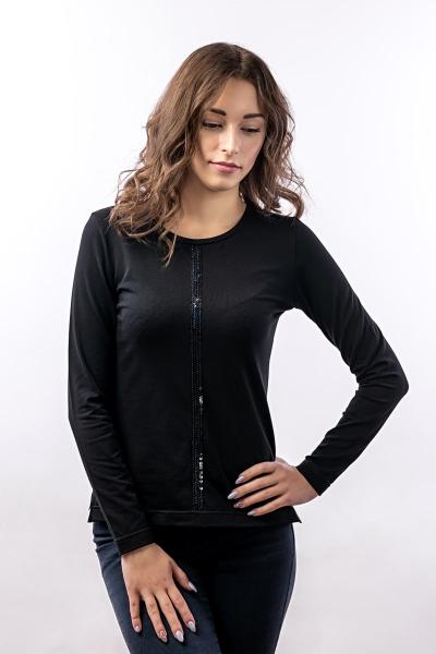 Блуза женская с полосой, черная 300620111-621