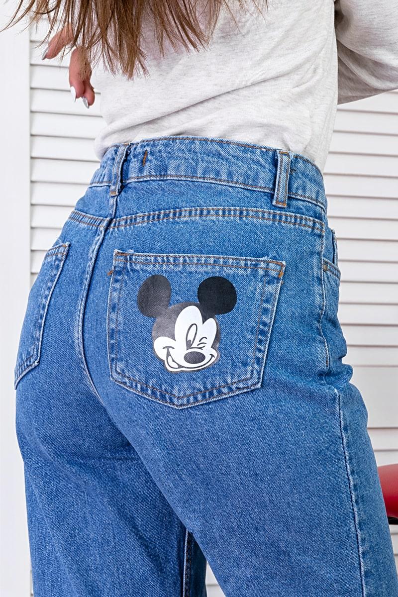 Джинсы женские МОМ Mickey Mouse, голубые 1116113-016