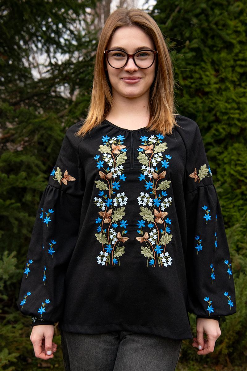 Вышиванка женская, черная 301060193-002