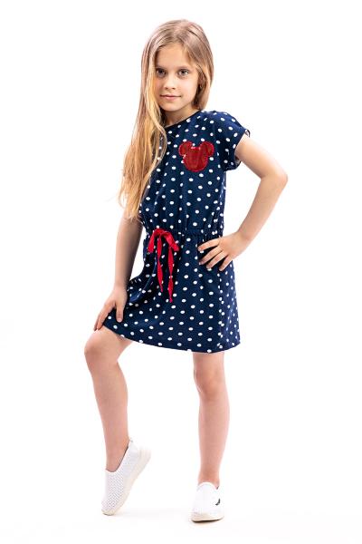 Літнє плаття для дівчаток, темно-синє 180664146-040