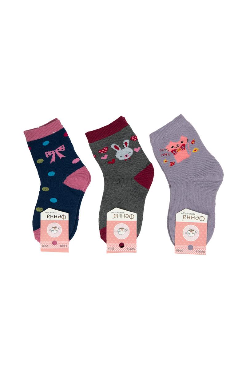 Шкарпетки для дівчаток махрові, асорті 600113-000