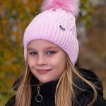 Зимова шапка для дівчинки, світло-рожева 047054650-004