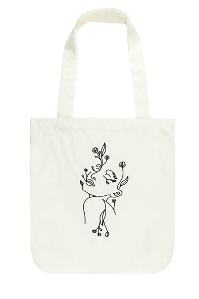 Эко сумка с вышивкой, молочная 800946241-035