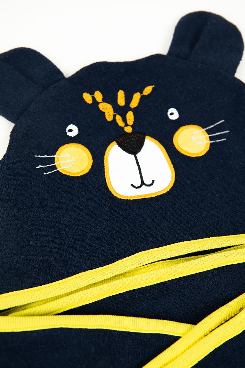 Уголок-пеленка с вышивкой, темно-синий 150133605-040