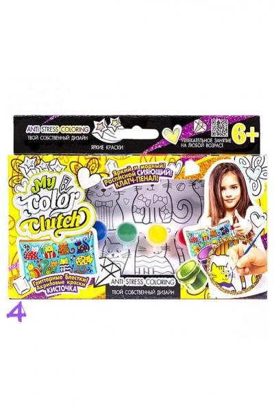 Сумка-раскраска MY COLOR CLUTCH с красками, КОТЫ, 858921800-004