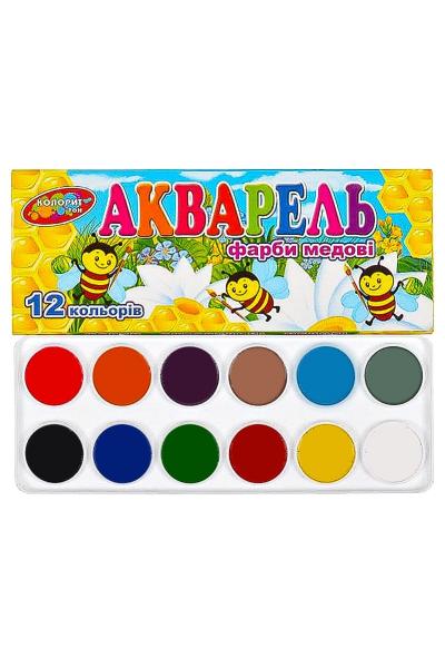 Фарби акварельні 12 кольорів, КОЛОРИТ 807