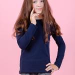 Блуза для девочек школьная, темно-синяя 010388111-040