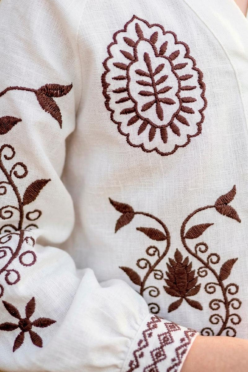 Вышиванка для девочек, молочная 010445193-035