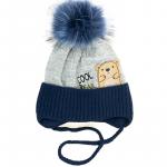Зимняя шапка для мальчика, темно-синяя 047154650-040
