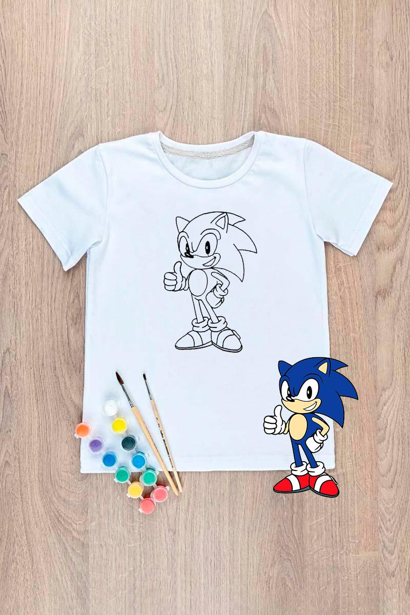 Футболка-раскраска детская Соник, 260315111-099