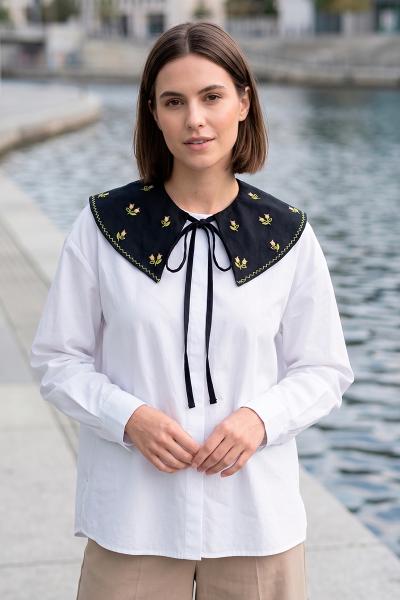 Воротник с вышивкой, черный 400678193-002