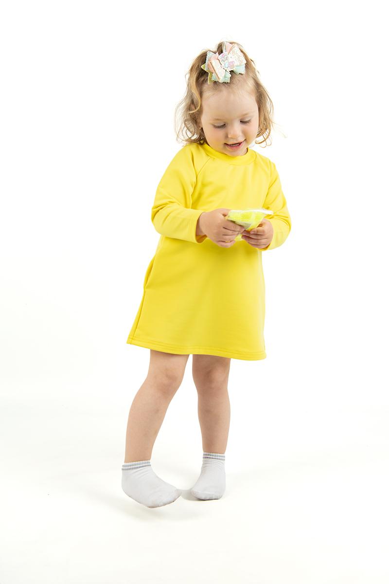 Платье для девочки, желтое 100249170-012