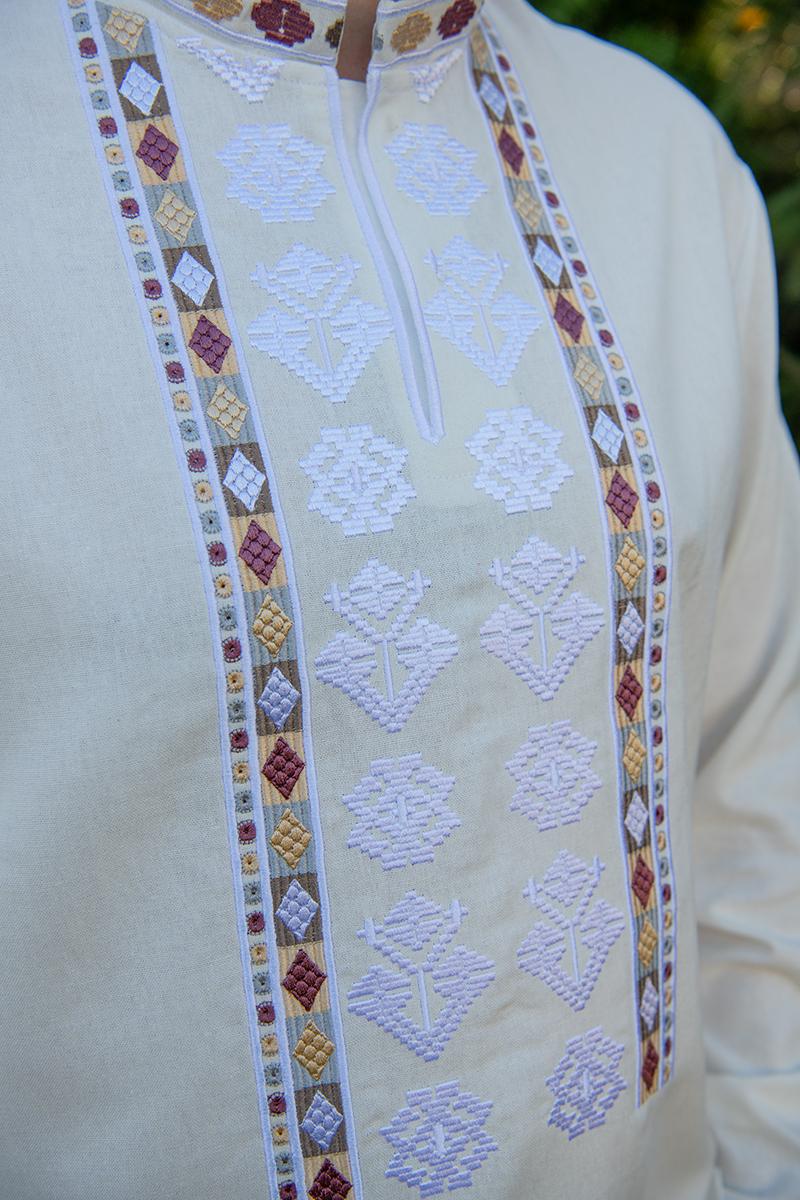 Вышиванка мужская, молочная 470149193-035