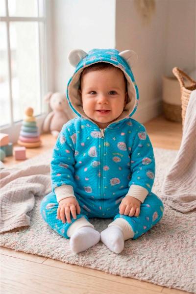 Комбинезон с ушками для малышей, голубой 060302012-016